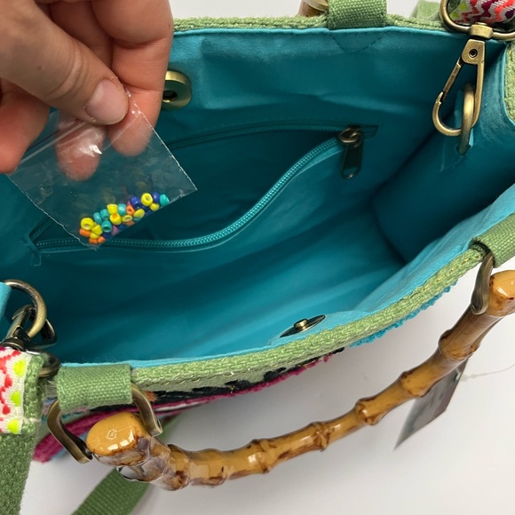 NWT ⚜️🧿⚜️ America and Beyond  Groovy Evil Eye Handbag Made In India - Picture 15 of 16